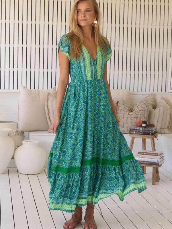 Klänning Tranquility Print Carmen Maxi dress - Jaase