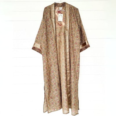 Kimono Uma återvunnen sari Nr 151