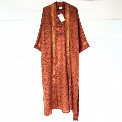 Kimono Uma återvunnen sari Nr 148