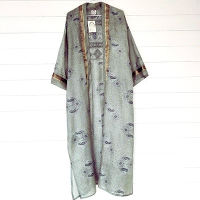 Kopia Kimono Uma återvunnen sari Nr 159
