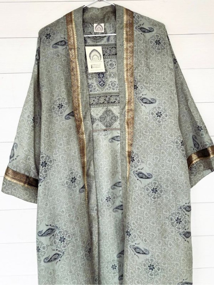 Kopia Kimono Uma återvunnen sari Nr 159