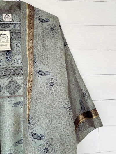 Kopia Kimono Uma återvunnen sari Nr 159