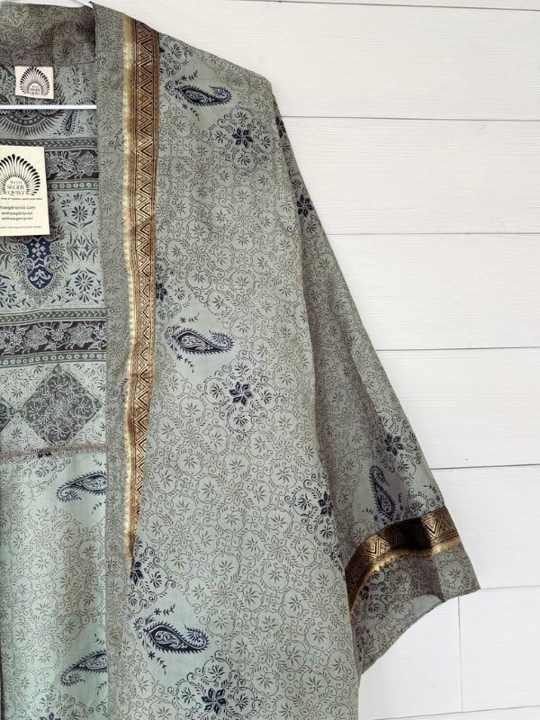 Kopia Kimono Uma återvunnen sari Nr 159