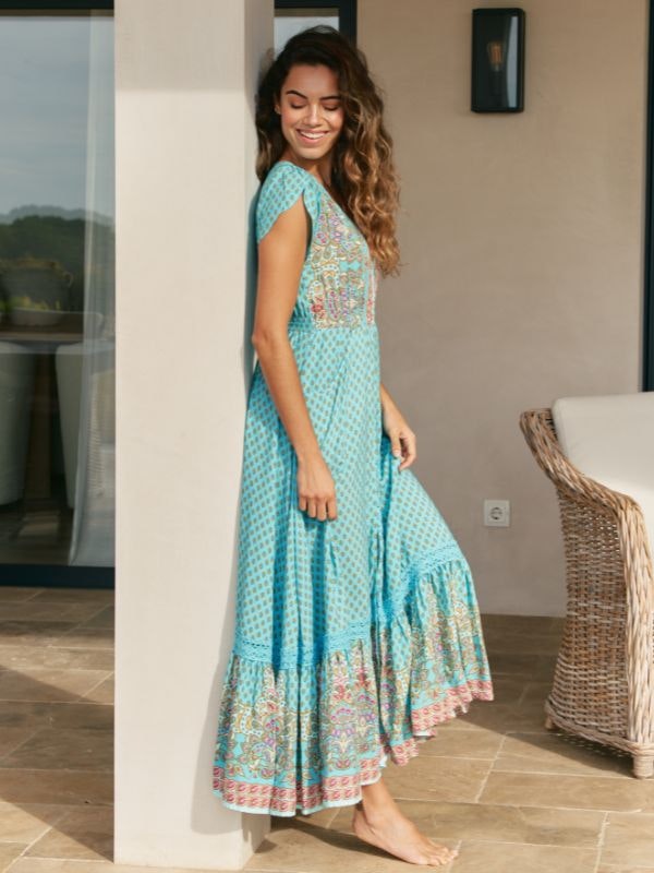 Klänning Atlantis Print Carmen Maxi dress - Jaase