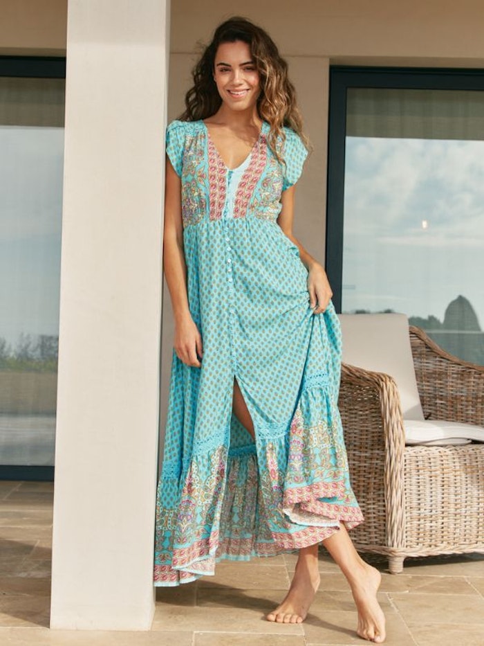 Klänning Atlantis Print Carmen Maxi dress - Jaase