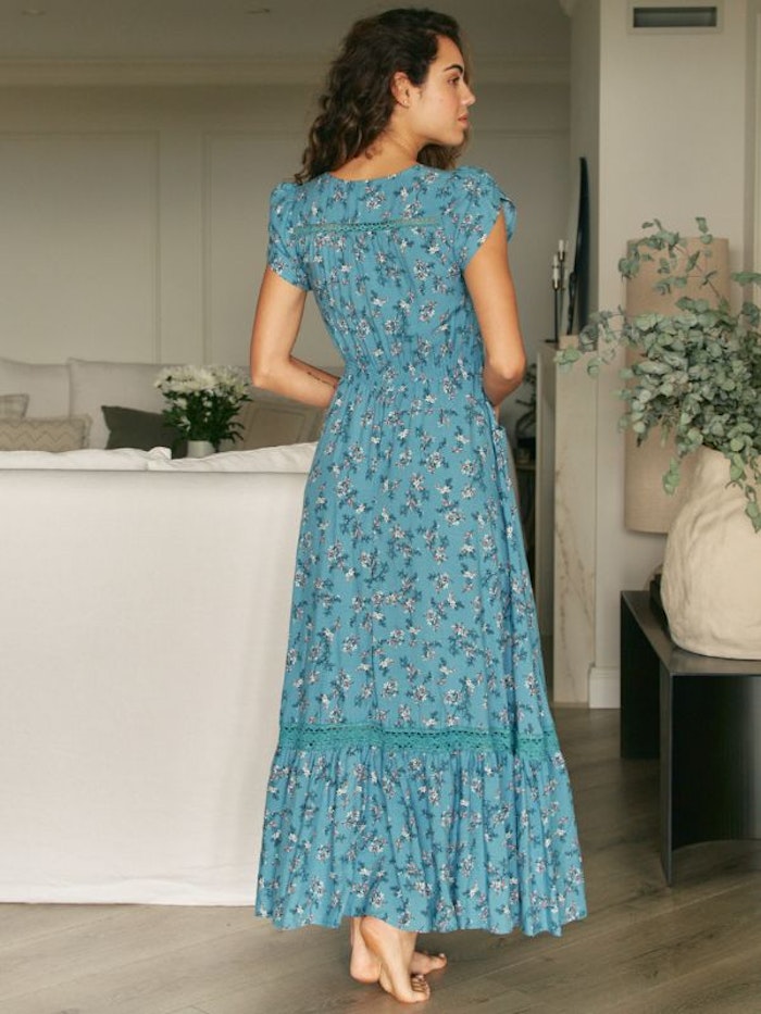 Klänning Ocean Eyes Print Carmen Maxi dress - Jaase