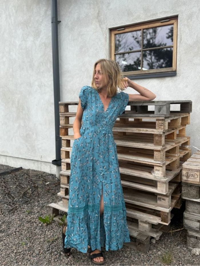 Klänning Ocean Eyes Print Carmen Maxi dress - Jaase