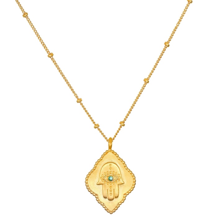 Halsband Cradled in Protection Hamsa Gold - Satya