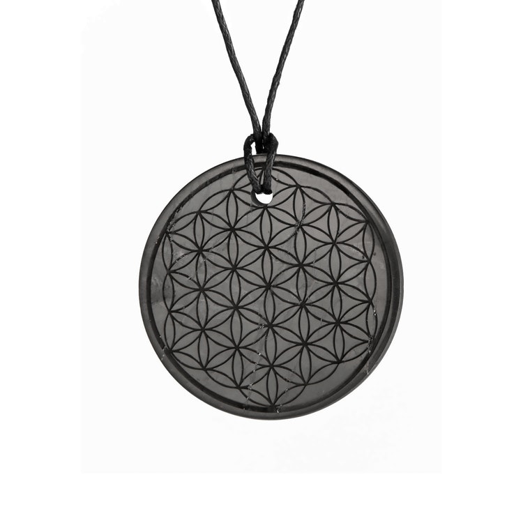 Shungit Amulett Flower of Life 5cm