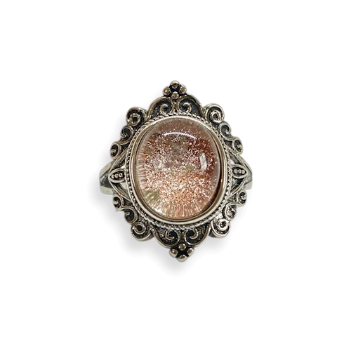 Lodolit "Trädgårdskvarts" Ring (Legerad Koppar, Ställbar)