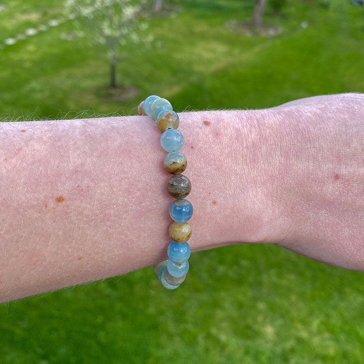 Onyx Blå 8mm pärlor Armband