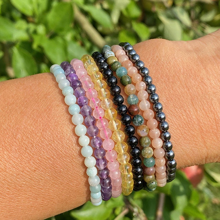 Ametist 4mm pärlor Armband