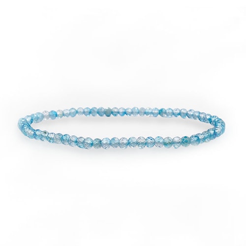 Topaz Blå (Facetterad) 4mm pärlor Armband