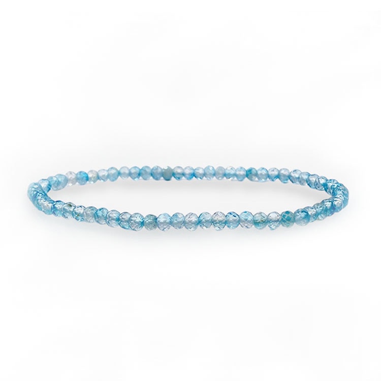 Topaz Blå (Facetterad) 4mm pärlor Armband