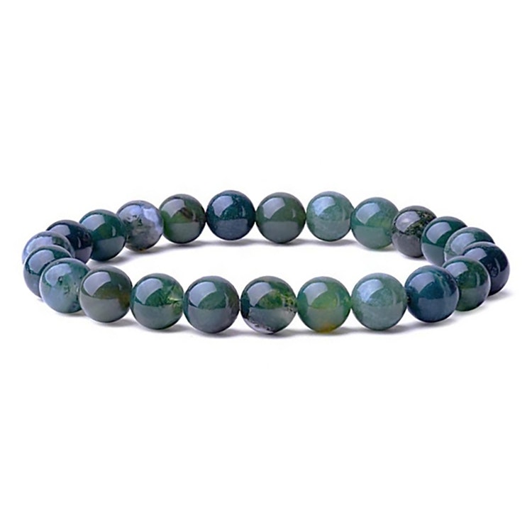 Mossagat 8mm pärlor Armband