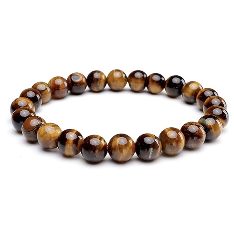 Tigeröga 8mm pärlor Armband
