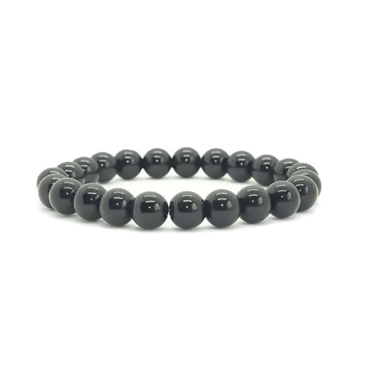 Shungit 8mm pärlor Armband 'Normal Handled'
