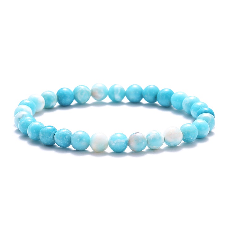 Larimar 6mm pärlor Armband