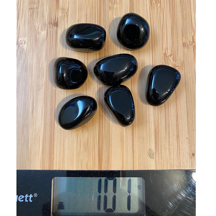 Obsidian Svart AA Trumlade stenar 100gr