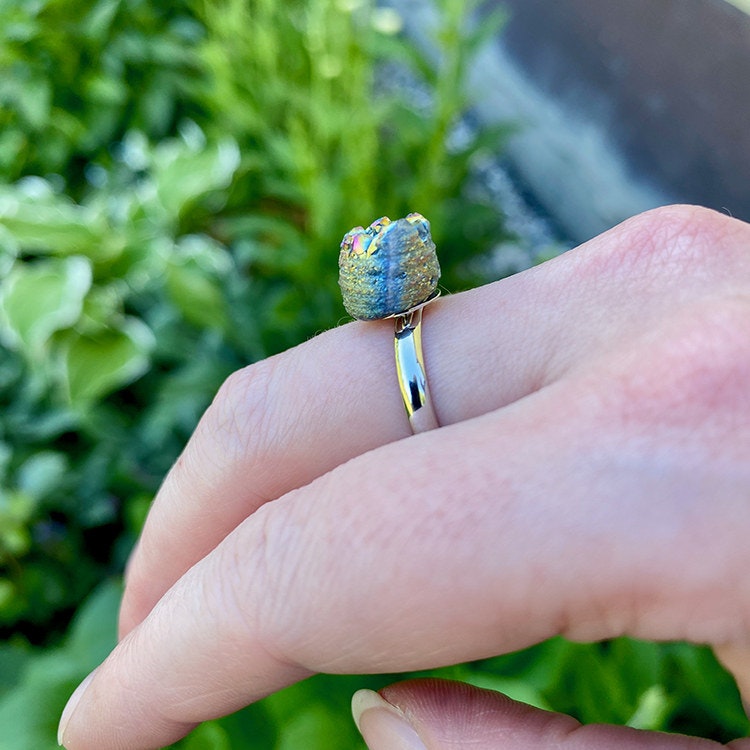 Titan Aura Kvarts Ring (925 silver)