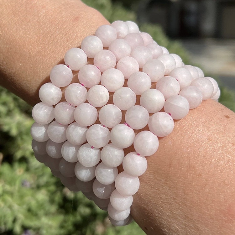 Rosenkvarts "Frostad" 8mm pärlor Armband