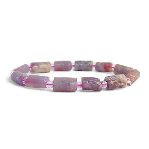 Turmalin Rosa (Polygon) 10-14mm pärlor Armband