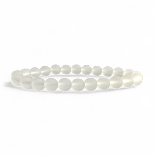 Bergkristall "Frostad" 8mm pärlor Armband