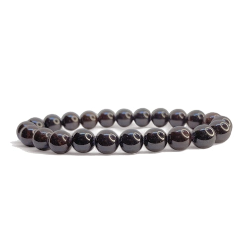 Granat 9mm pärlor Armband