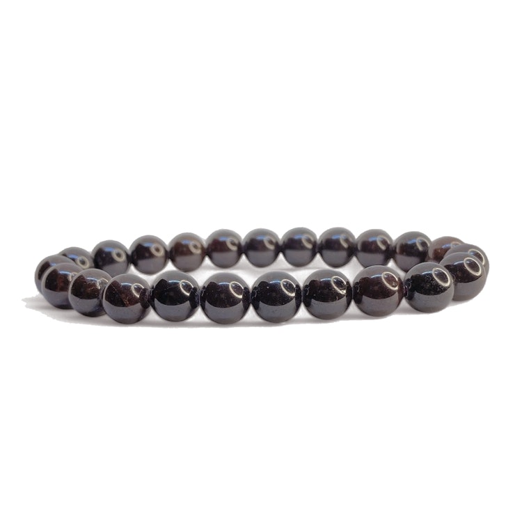 Granat 9mm pärlor Armband