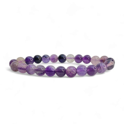 Fluorit Lila 8mm pärlor Armband
