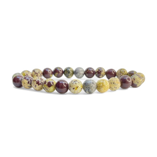 Jaspis Blomster Lila 8mm pärlor Armband