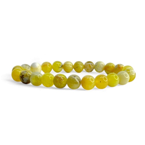 Opal Gul 8 mm pärlor Armband