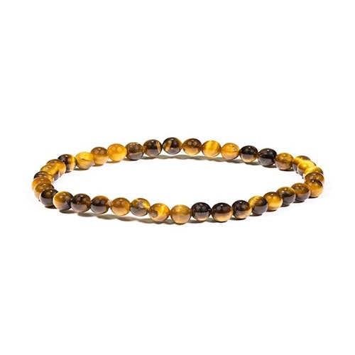 Tigeröga 4mm pärlor Armband