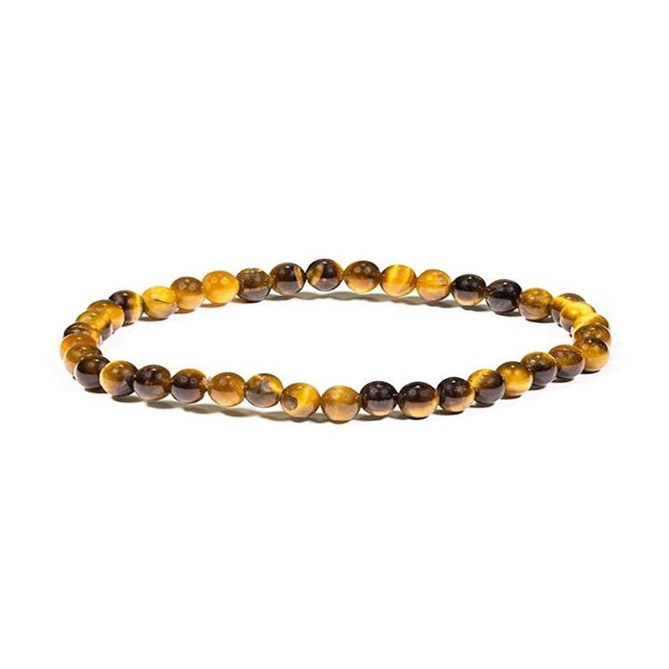 Tigeröga 4mm pärlor Armband