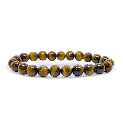 Tigeröga 8mm pärlor Armband