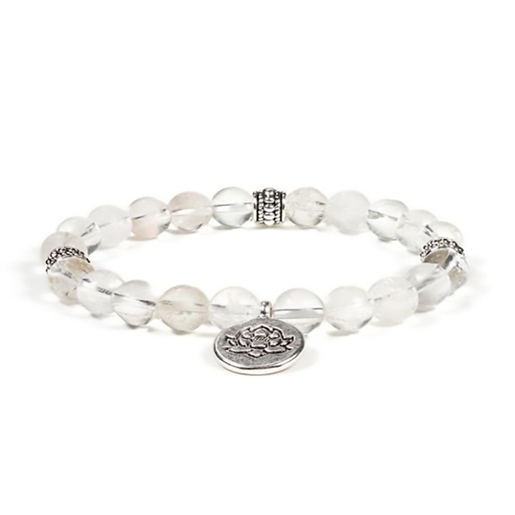 Bergkristall (Lotus) 8mm pärlor Armband