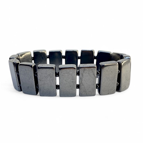Shungit Rektangulära pärlor Armband 'Normal Handled'
