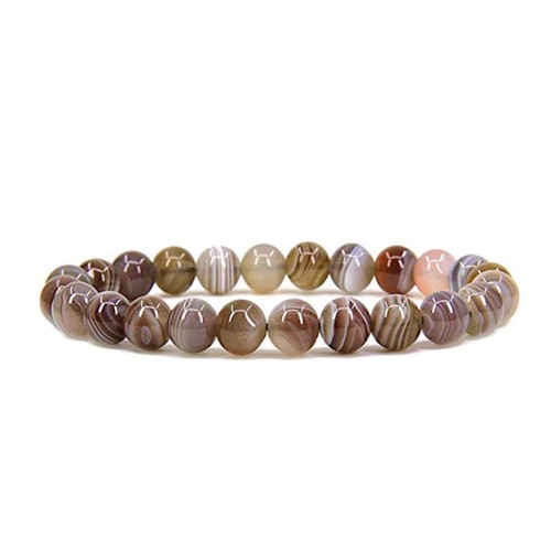 Agat Botswana 8mm pärlor Armband