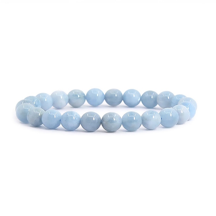 Akvamarin 8mm pärlor Armband