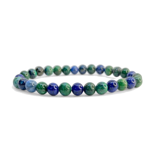 Krysokolla 6mm pärlor Armband
