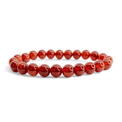 Karneol 8mm pärlor Armband