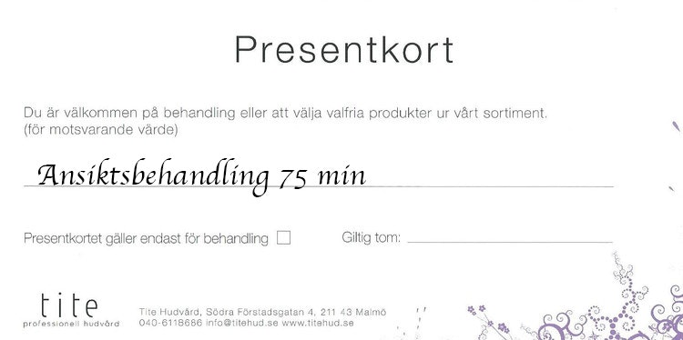 Ansiktsbehandling 75 min