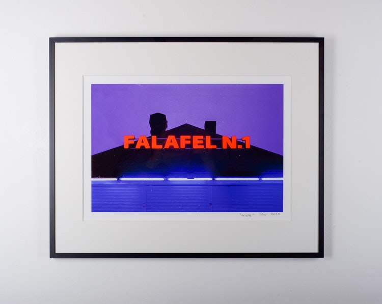 "falafel” black frame