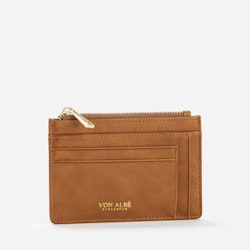 "Milano" Zipper korthållare brun
