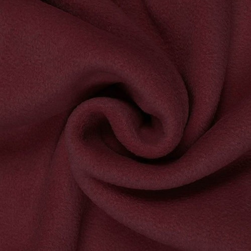 10dm klippt bit - Fleece Polyester vinröd