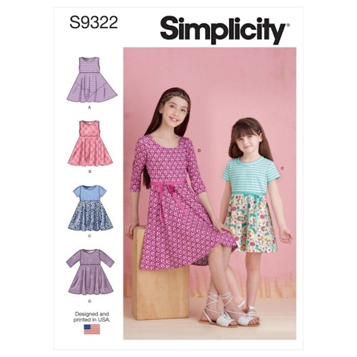 Simplicity 9322 CHJ 7-14 år Barn klänning