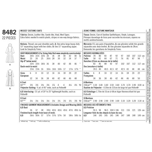 Kopia Simplicity 8482 R5 Dam KostymRock storlek 42-50