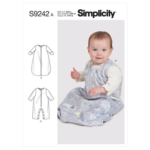 Simplicity 9243 A  Barn Klänning storlek 1-12 månader