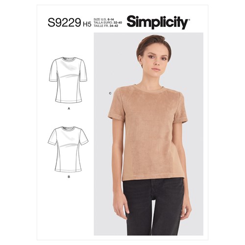 Simplicity 9229 U5 Dam T-shirt Storlek 44-52