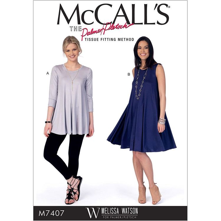 McCalls 7407 E5 OBS storlek 14-22 Topp klänning